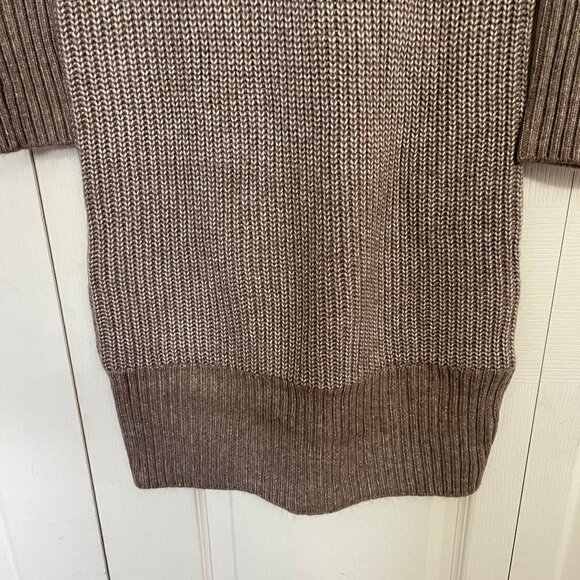 Cupcakes & Cashmere Women's NWT Tan Ribbed Notch Zip Collar Sweater Dress XS - Picture 7 of 9